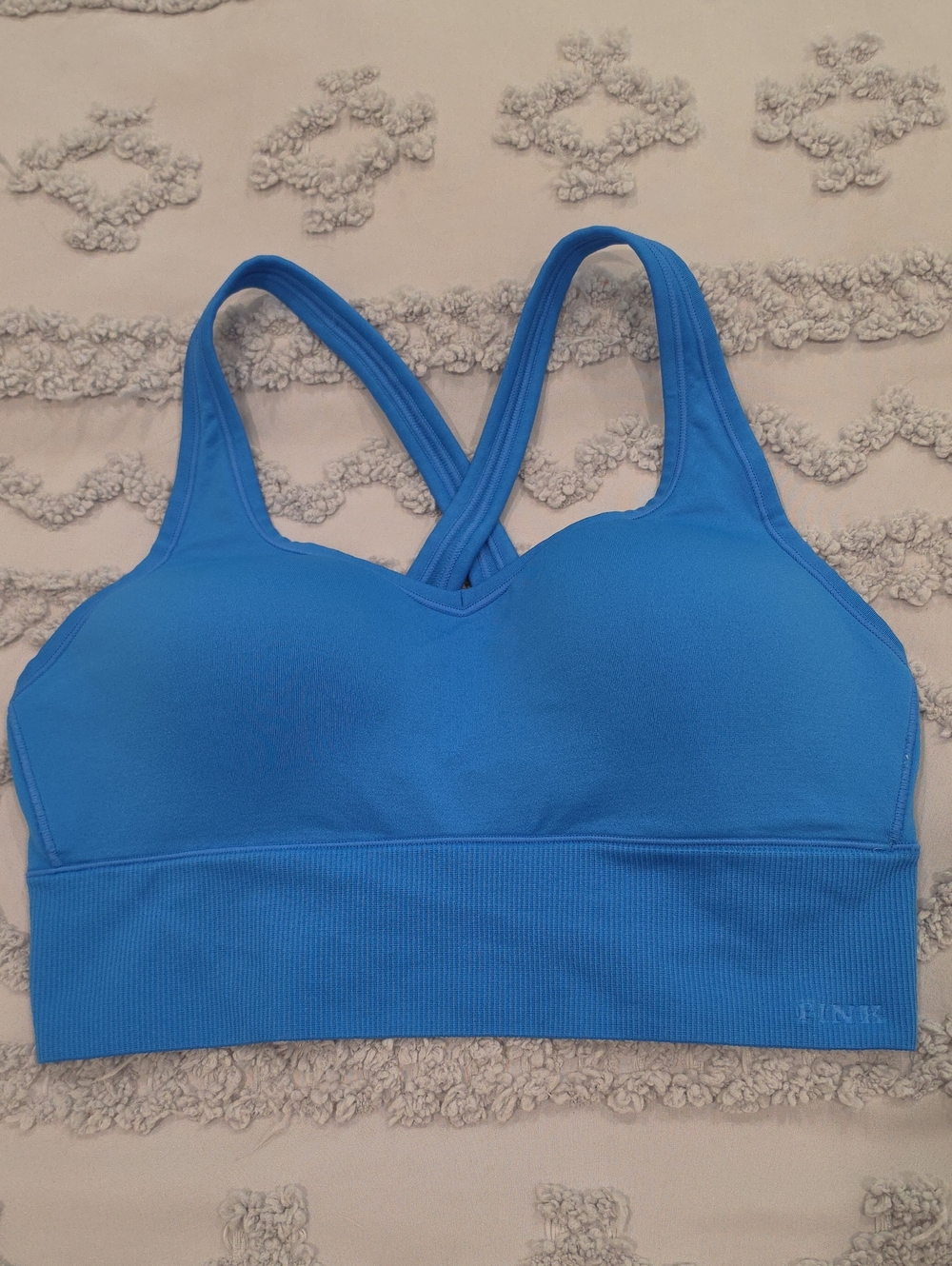 PINK Victoria's Secret Bright Blue Seamless Crossback Sports Bra